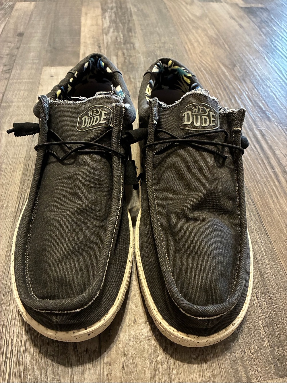 Hey Dude Men’s charcoal gray Canvas Slip-On Loafers